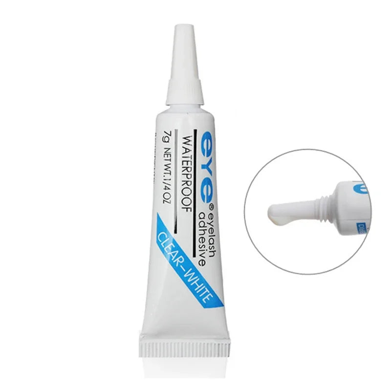False Eyelash Extension Glue Waterproof Makeup Tools Accessories Eyelash Glue New Strong Lash Glue Adhesive 7g, Black or Clear