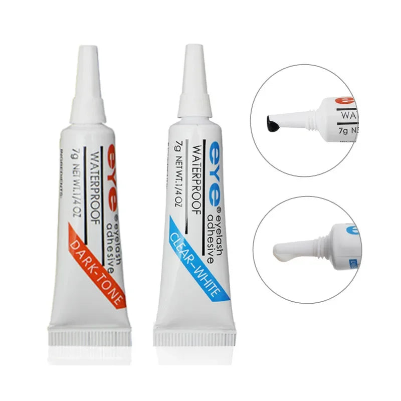 False Eyelash Extension Glue Waterproof Makeup Tools Accessories Eyelash Glue New Strong Lash Glue Adhesive 7g, Black or Clear